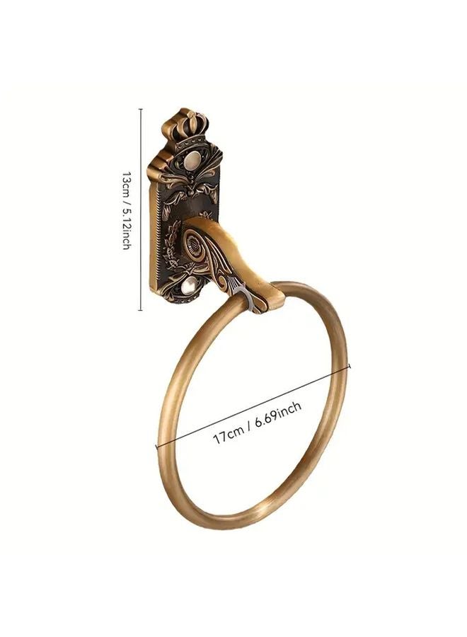 Black Golden Ancient Color Wall Mounted Round Bath Towel Rack Heavy Duty Space Saving Shower Shelf - Image 3